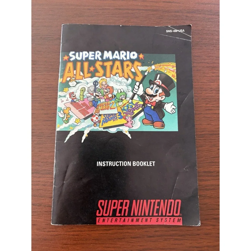 Super Mario All-Stars Instruction Manual Booklet Super Nintendo Snes Authentic